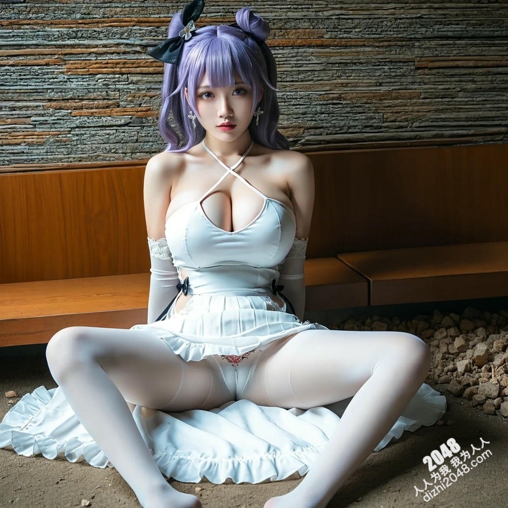 海滩诱惑：银发女孩的阳光假日写真，展现傲人曲线与性感魅力(24)