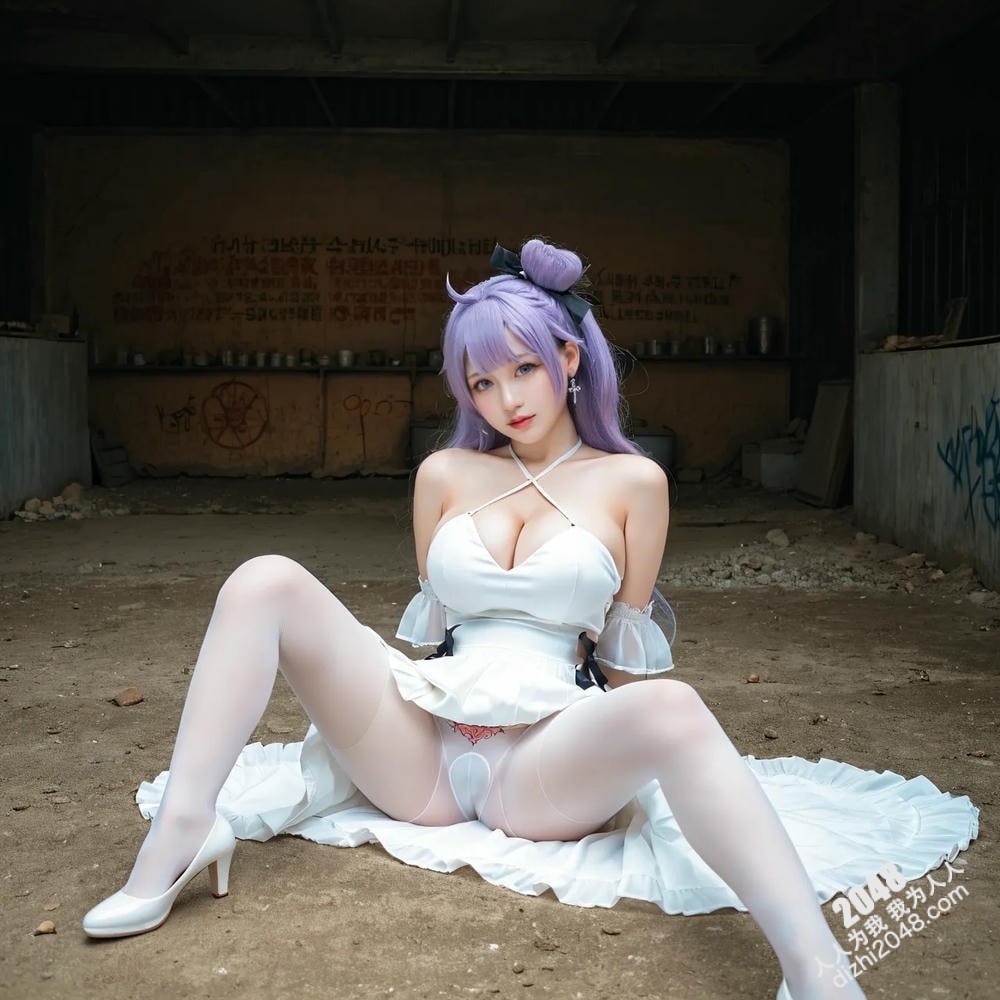 海滩诱惑：银发女孩的阳光假日写真，展现傲人曲线与性感魅力(30)