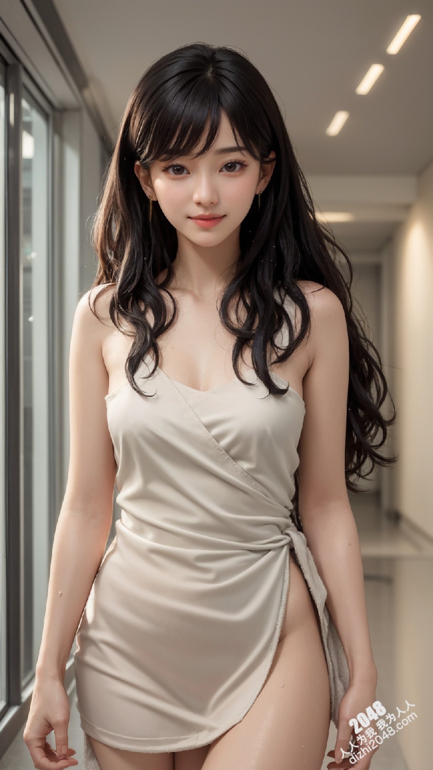 粉发少女湿身诱惑：走廊上的秘密时刻-高清写真图集(4)