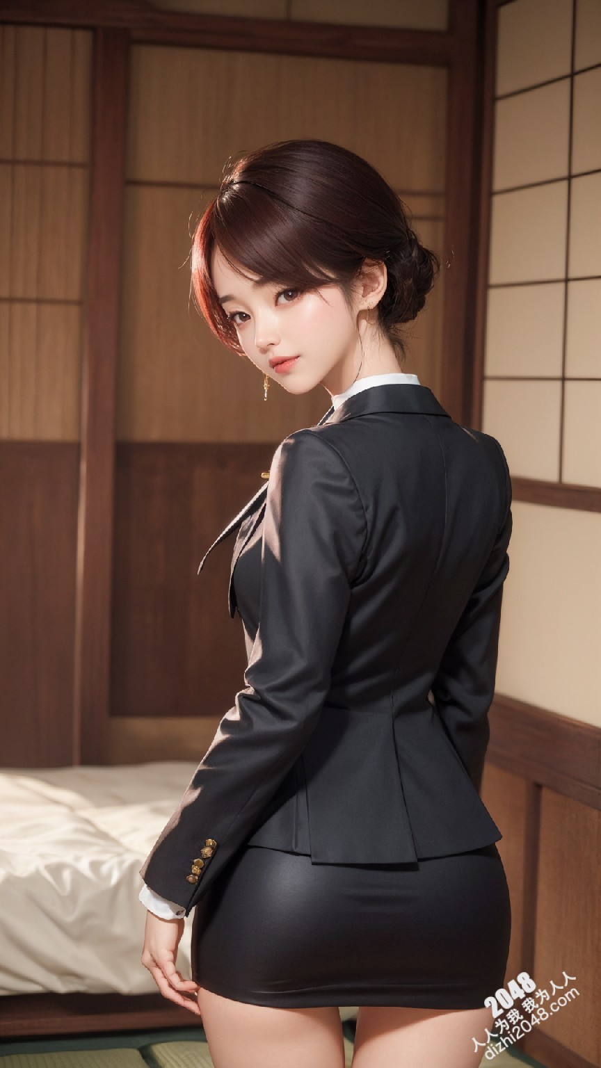 粉发尤物与神秘黑裙：东京涩谷的制服诱惑，短裙下的秘密(24)