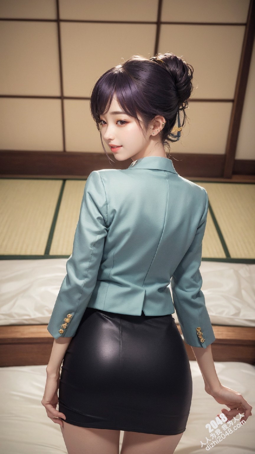 粉发尤物与神秘黑裙：东京涩谷的制服诱惑，短裙下的秘密(43)