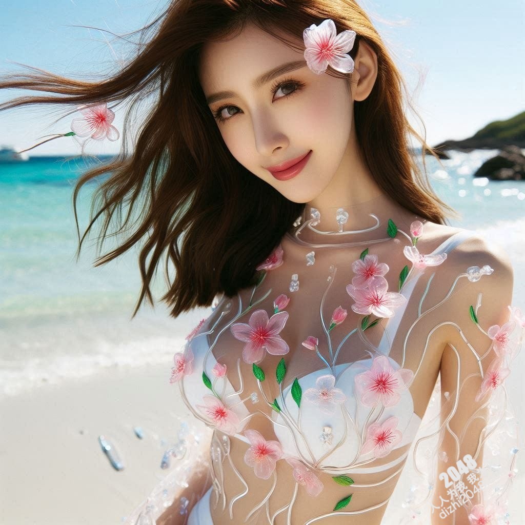 海滩邂逅：轻纱遮掩下的曼妙身姿——沙滩泳装美女写真特辑(9)