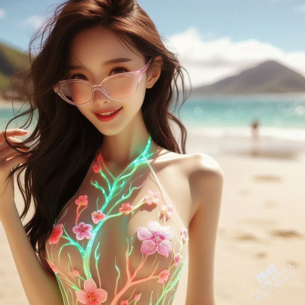 海滩邂逅：轻纱遮掩下的曼妙身姿——沙滩泳装美女写真特辑(18)
