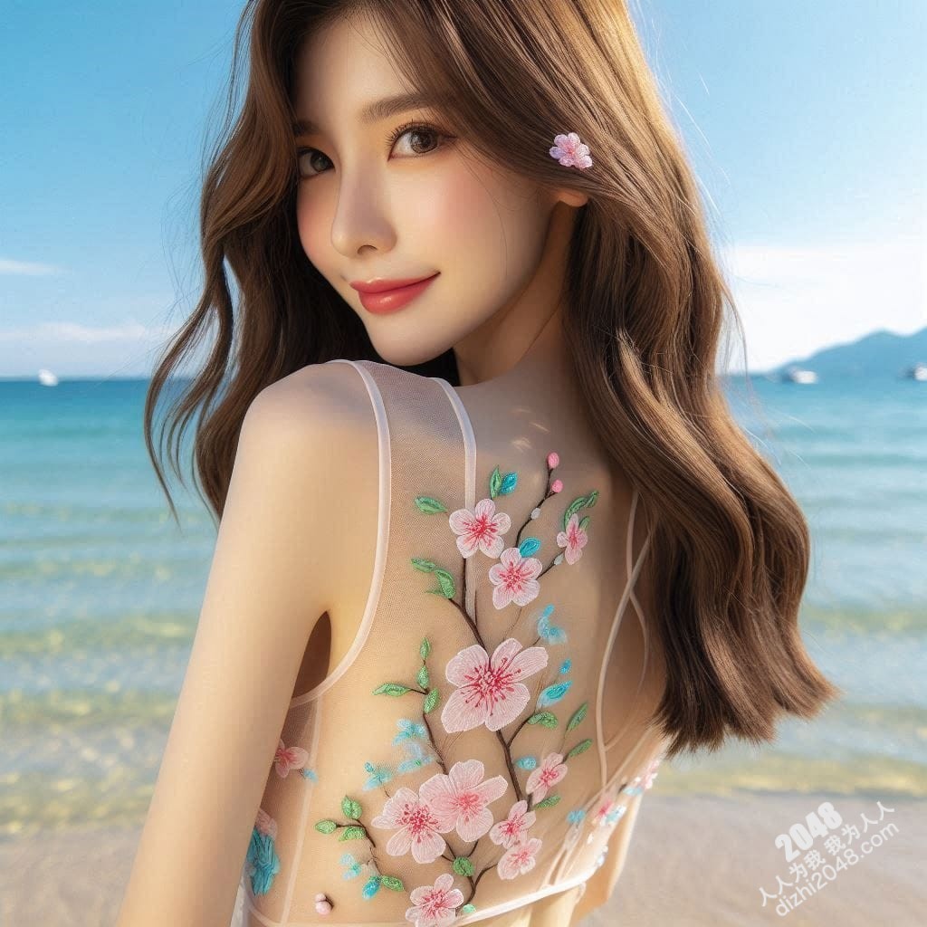 海滩邂逅：轻纱遮掩下的曼妙身姿——沙滩泳装美女写真特辑(23)