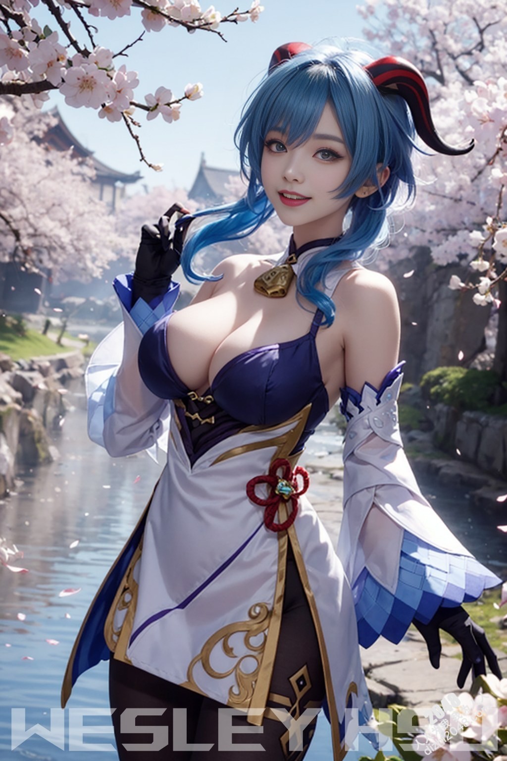 原神甘雨：樱花树下，湿身诱惑，蒙德城外春光乍泄(11)