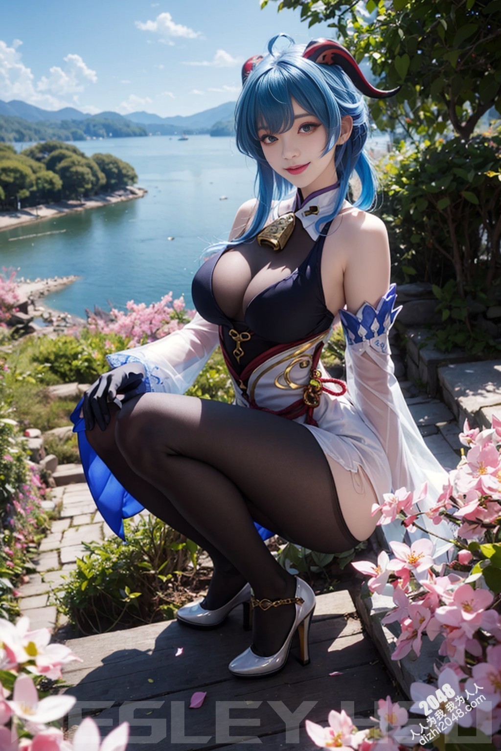 原神甘雨：樱花树下，湿身诱惑，蒙德城外春光乍泄(18)