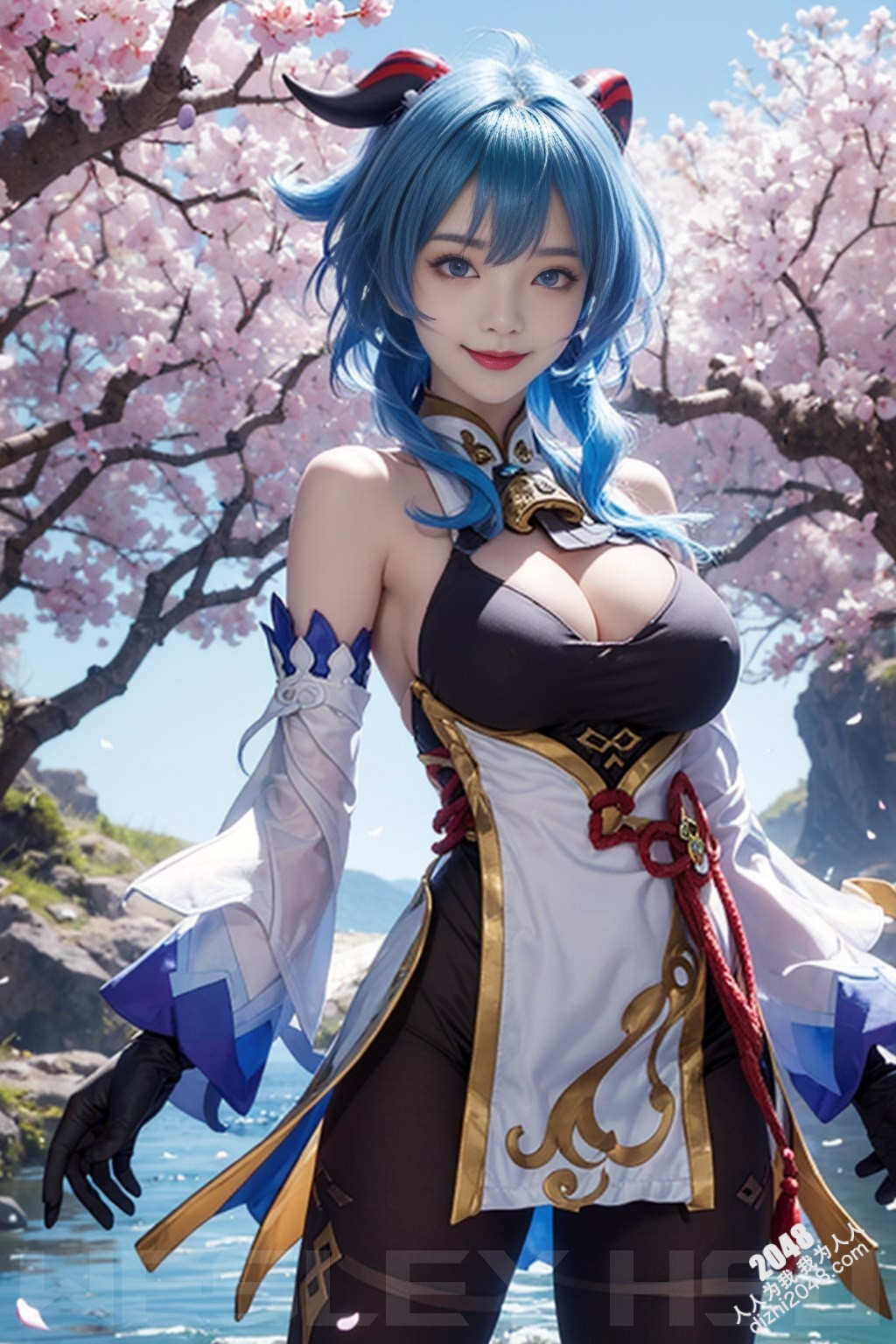 原神甘雨：樱花树下，湿身诱惑，蒙德城外春光乍泄(25)