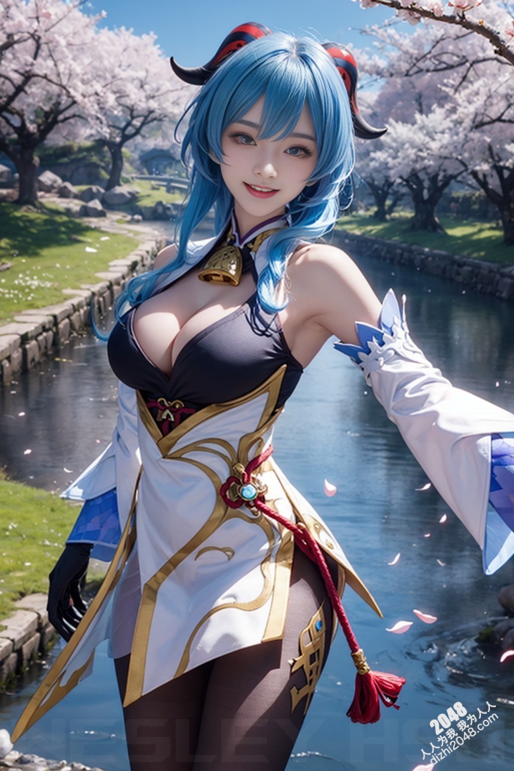 原神甘雨：樱花树下，湿身诱惑，蒙德城外春光乍泄(26)