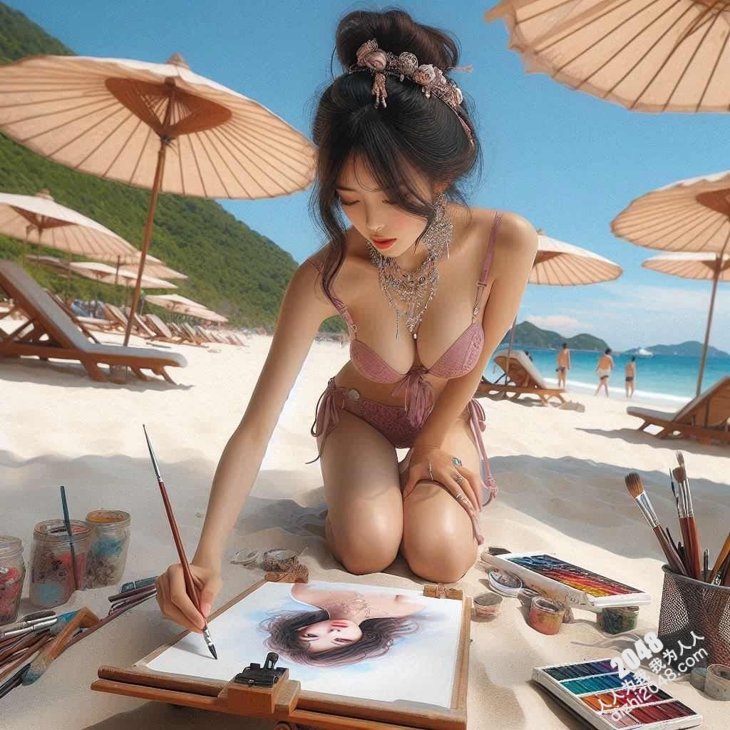 海滩比基尼女郎的艺术创作：阳光、沙滩、性感与艺术的完美结合(9)