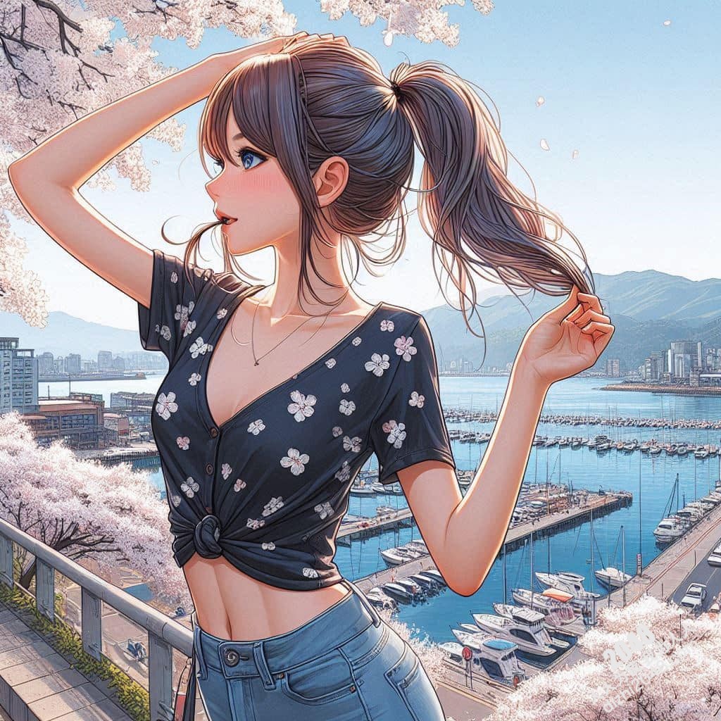 香港海边邂逅：撩发、绑马尾的致命诱惑，她，让人心动不已(22)