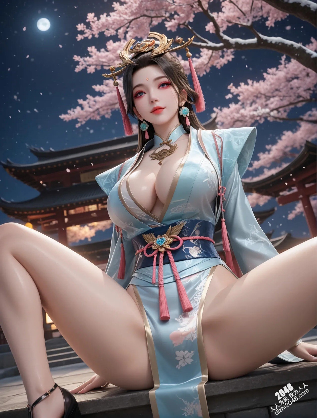 玄曦：月夜轻纱，酥胸半露，邀你共赴春宵一刻(1)