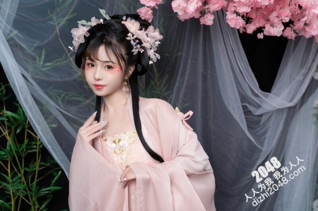 稀有露臉 高端攝影acg業界女神爆機少女喵小吉古風畫作清平樂漢服美妝仙女 性感誘人白虎胴體妙哉