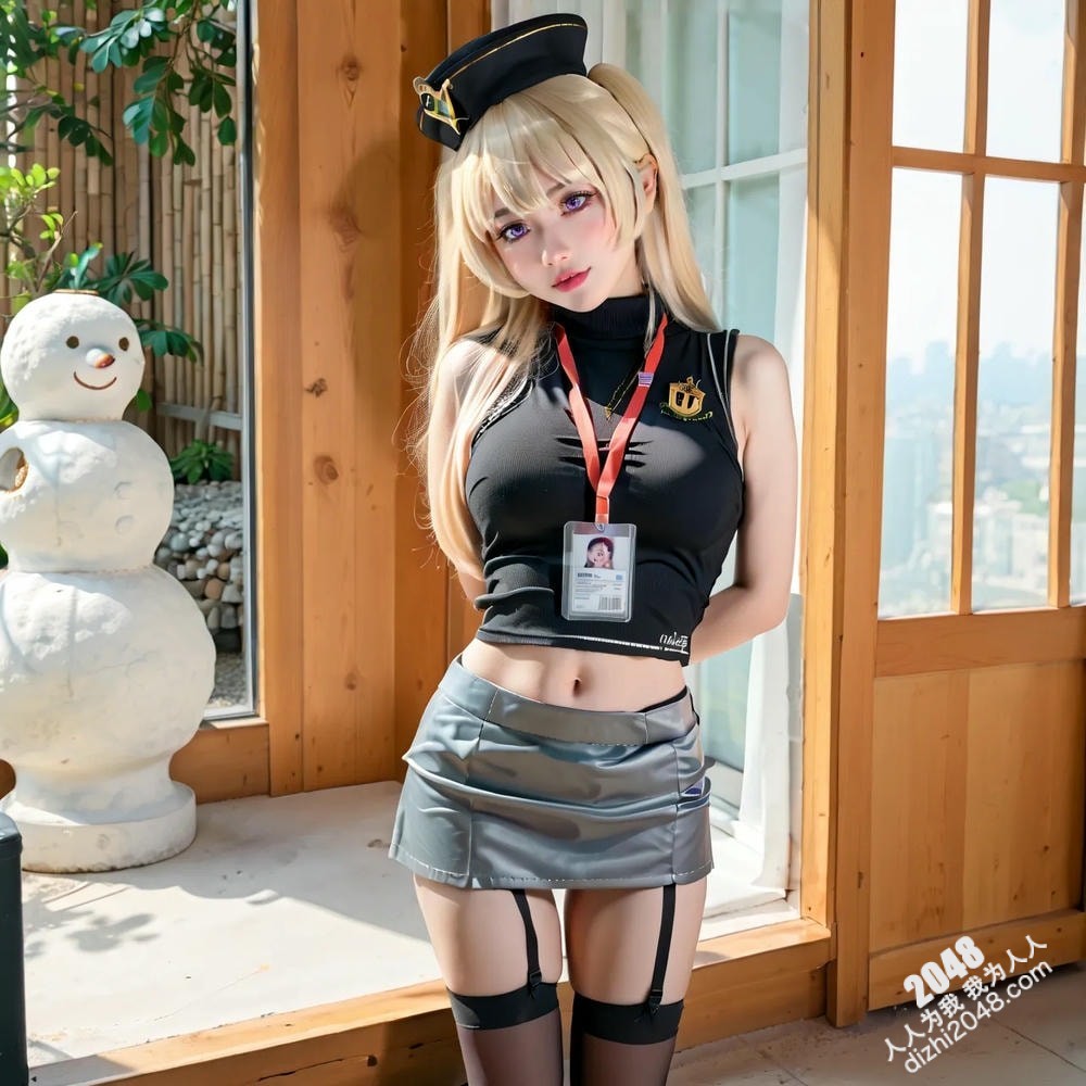 AI仿真美女Cosplay制服诱惑：深V、黑丝、红唇，极致诱惑！(19)