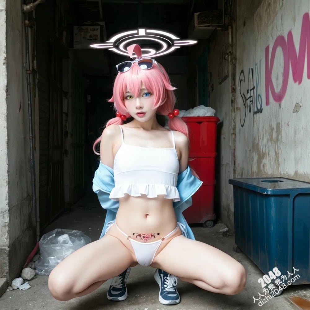 粉发少女巷弄诱惑：仿真AI作品Cosplay写真，大胆性感，引爆你的感官神经