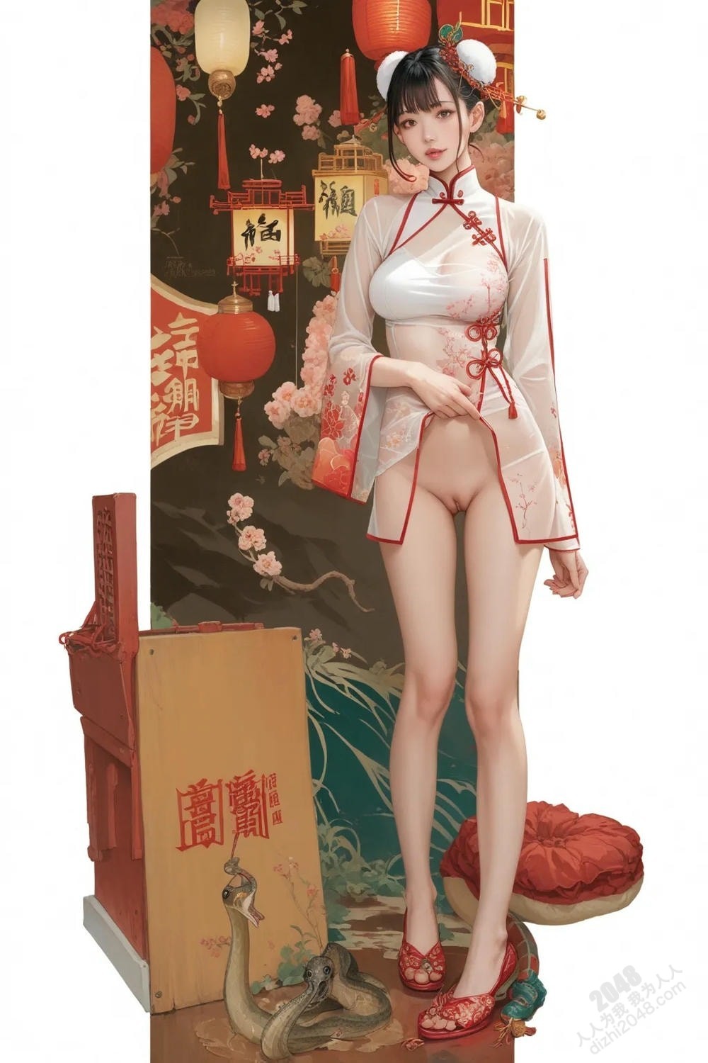 旗袍尤物：蛇年春色撩人写真，极致诱惑，高清大图，亚洲美女，性感写真，旗袍诱惑，中国风写真，妩媚动人(11)