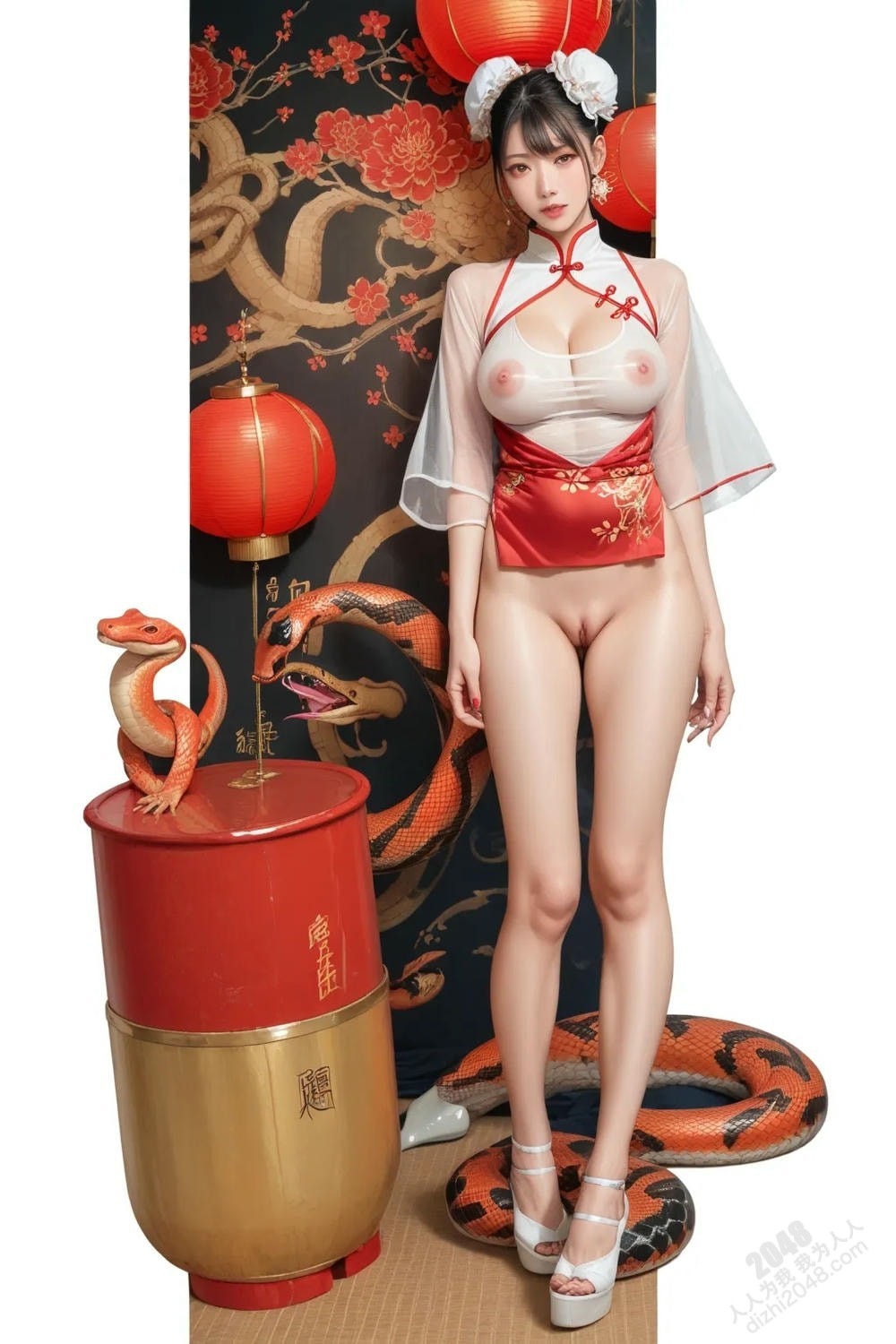 旗袍尤物：蛇年春色撩人写真，极致诱惑，高清大图，亚洲美女，性感写真，旗袍诱惑，中国风写真，妩媚动人(14)