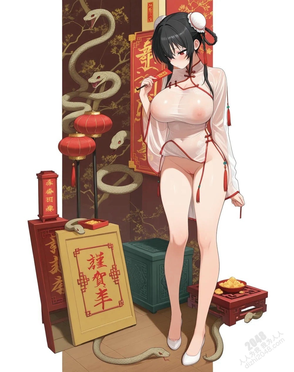 旗袍尤物：蛇年春色撩人写真，极致诱惑，高清大图，亚洲美女，性感写真，旗袍诱惑，中国风写真，妩媚动人(17)