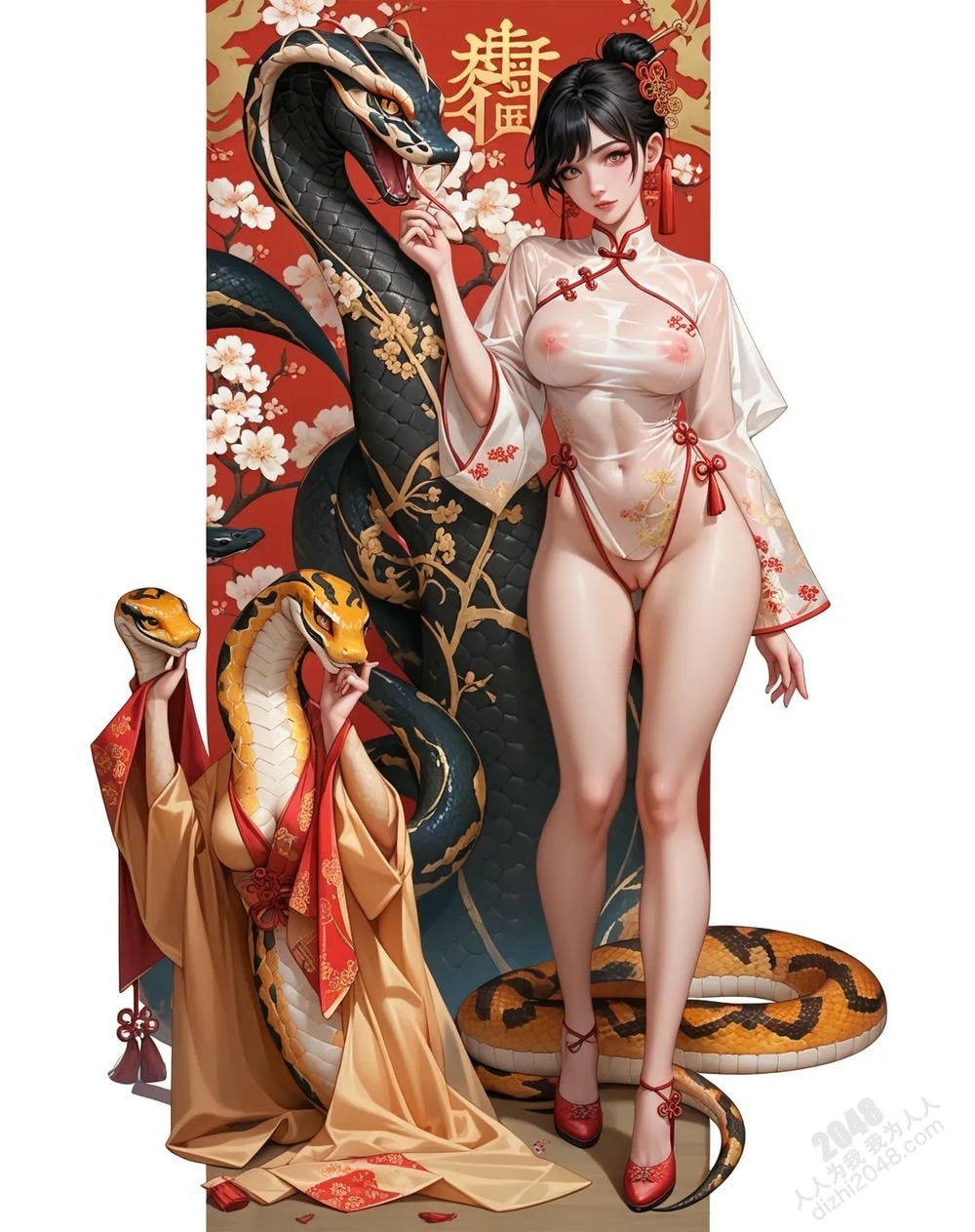 旗袍尤物：蛇年春色撩人写真，极致诱惑，高清大图，亚洲美女，性感写真，旗袍诱惑，中国风写真，妩媚动人(22)
