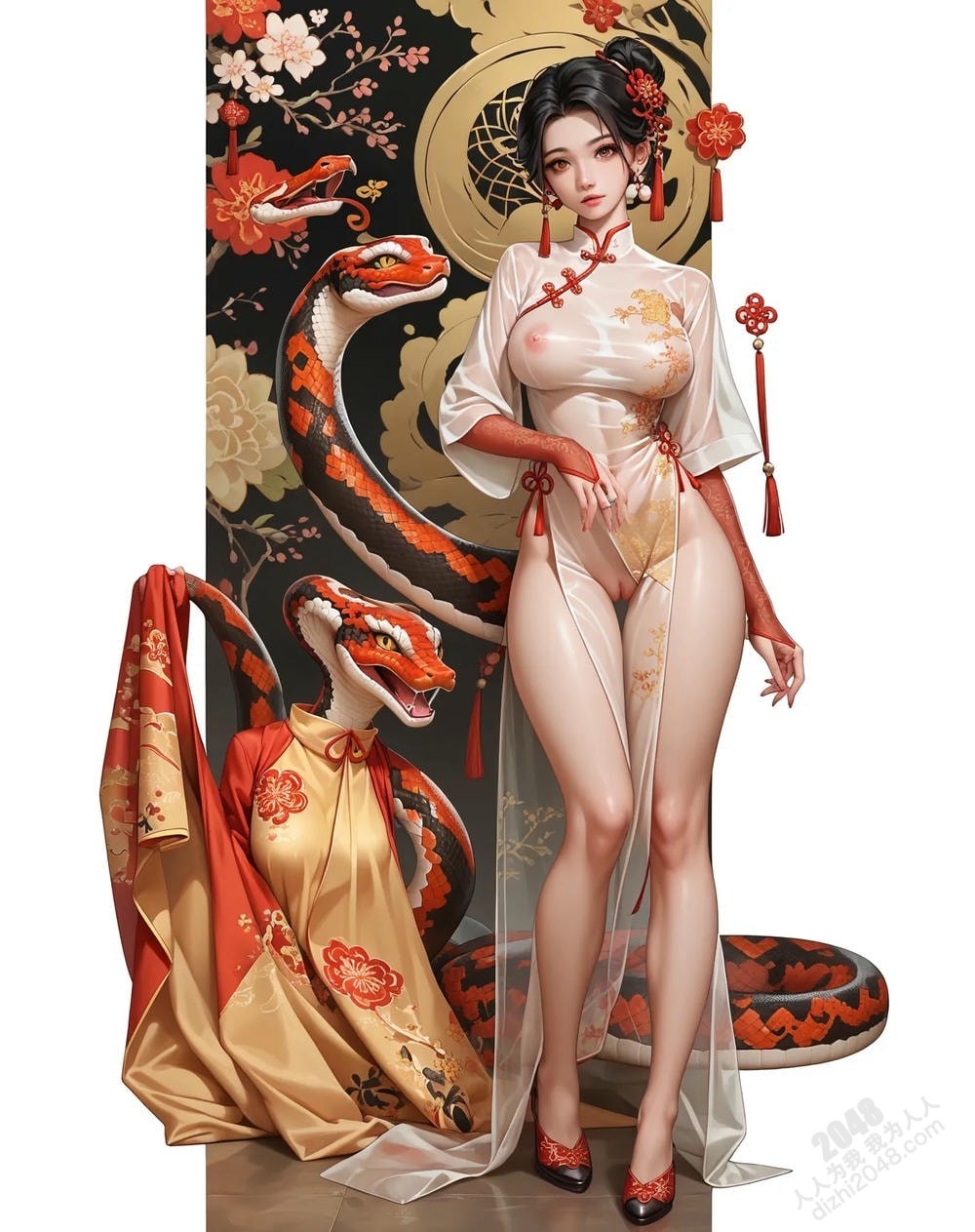 旗袍尤物：蛇年春色撩人写真，极致诱惑，高清大图，亚洲美女，性感写真，旗袍诱惑，中国风写真，妩媚动人(23)