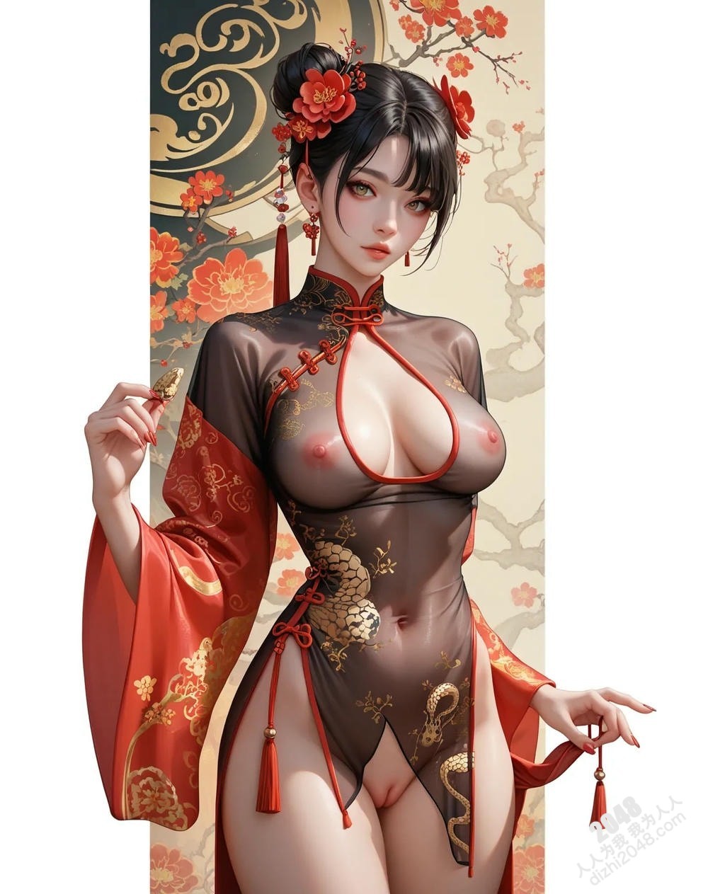 旗袍尤物：蛇年春色撩人写真，极致诱惑，高清大图，亚洲美女，性感写真，旗袍诱惑，中国风写真，妩媚动人(24)