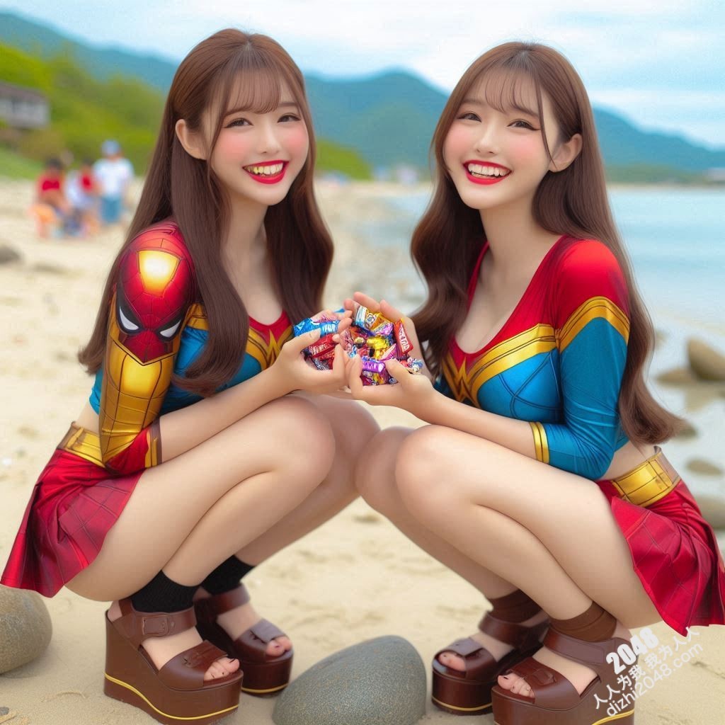 海滩性感Cosplay：超级英雄少女的阳光诱惑(10)