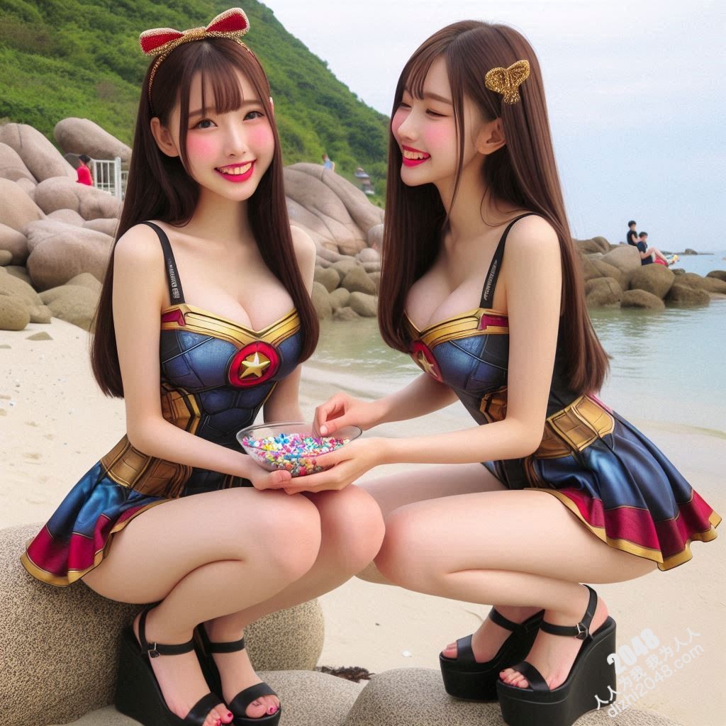 海滩性感Cosplay：超级英雄少女的阳光诱惑(33)