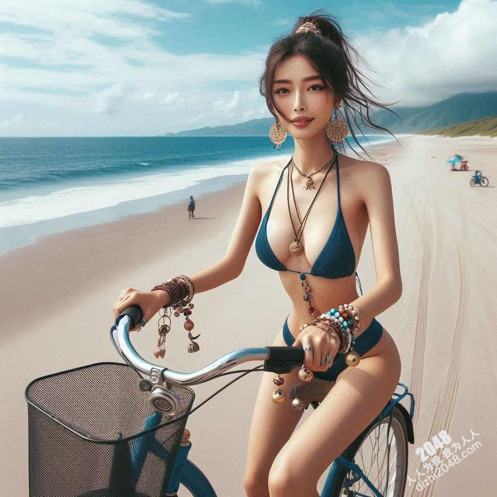 海滩比基尼美女单车写真：阳光、沙滩、性感尤物(3)