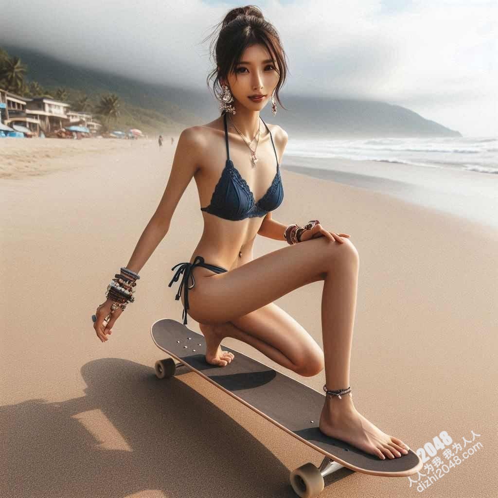 海滩比基尼美女单车写真：阳光、沙滩、性感尤物(24)