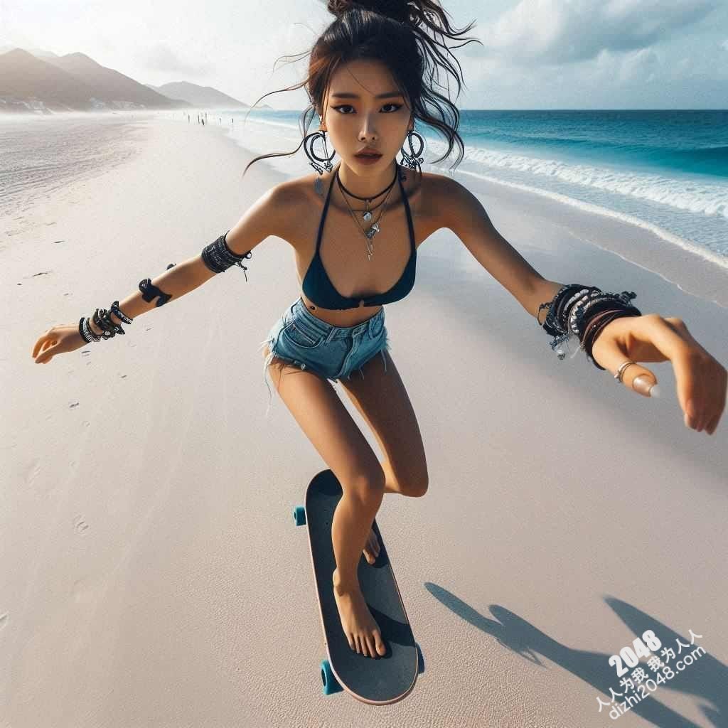 海滩比基尼美女单车写真：阳光、沙滩、性感尤物(28)