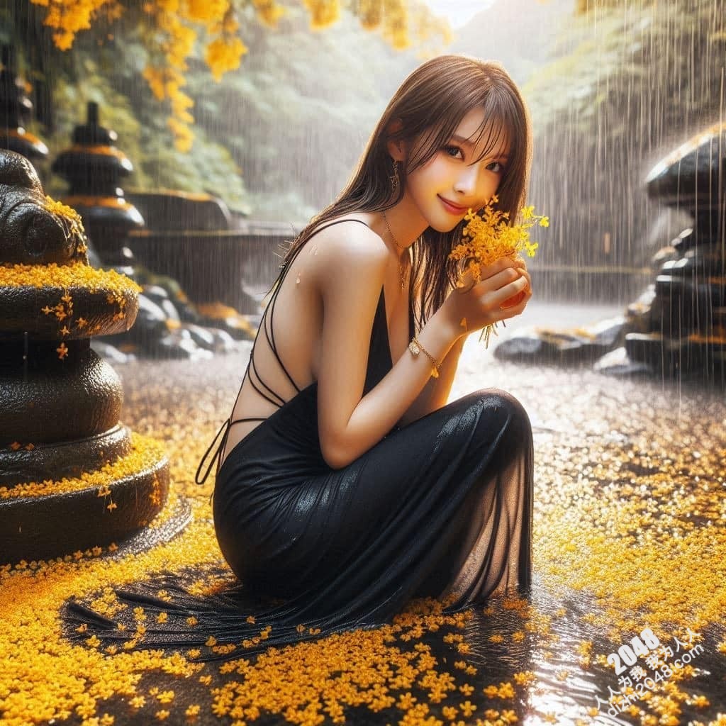 溪边仙子：绝美女子与萤火虫的夜间邂逅(5)