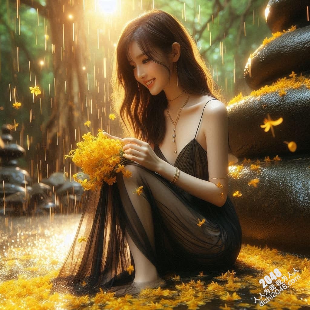 溪边仙子：绝美女子与萤火虫的夜间邂逅(8)