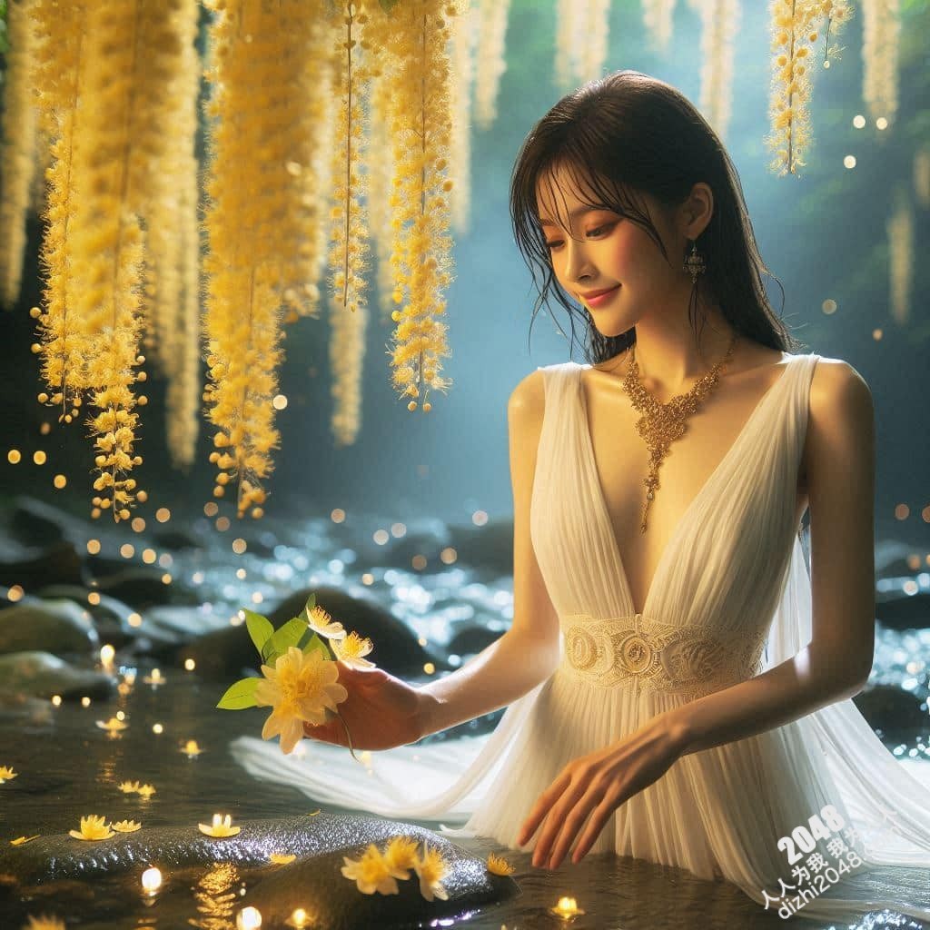 溪边仙子：绝美女子与萤火虫的夜间邂逅(9)