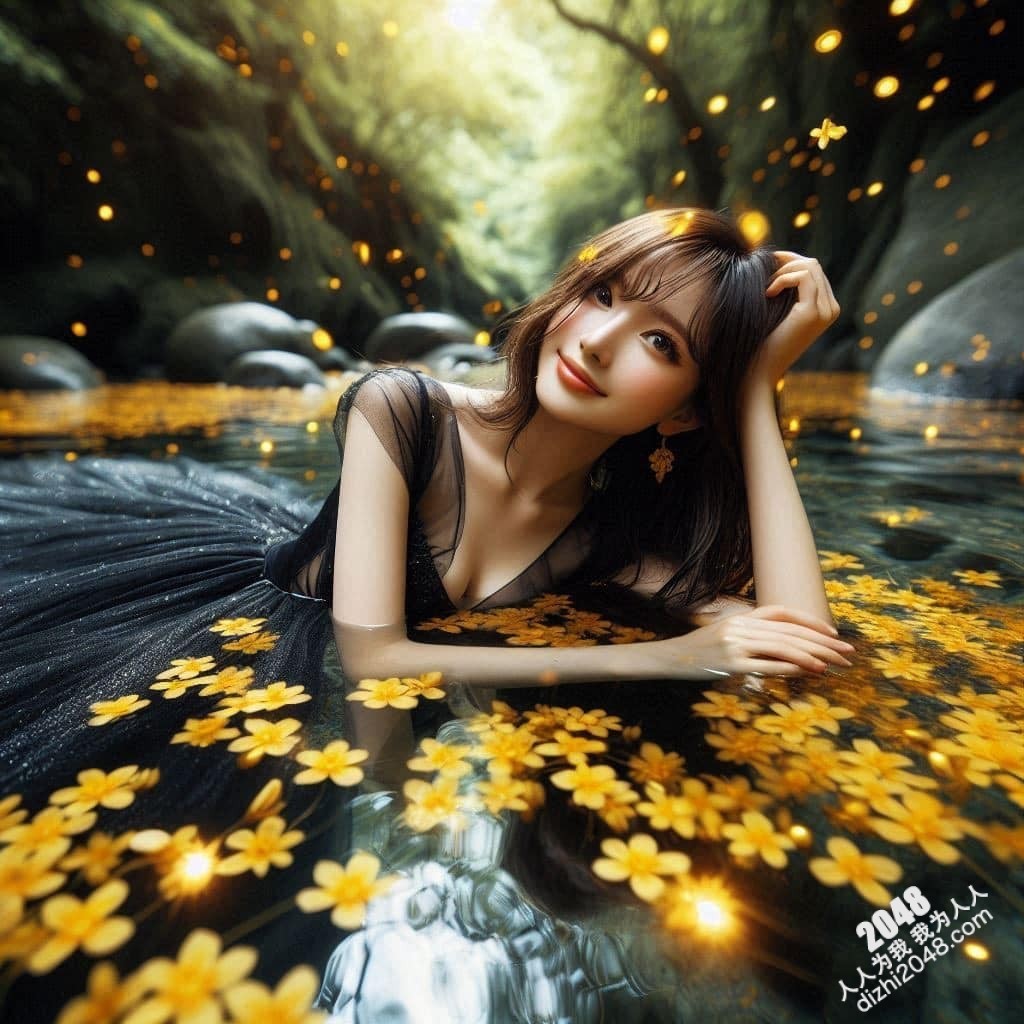 溪边仙子：绝美女子与萤火虫的夜间邂逅(16)