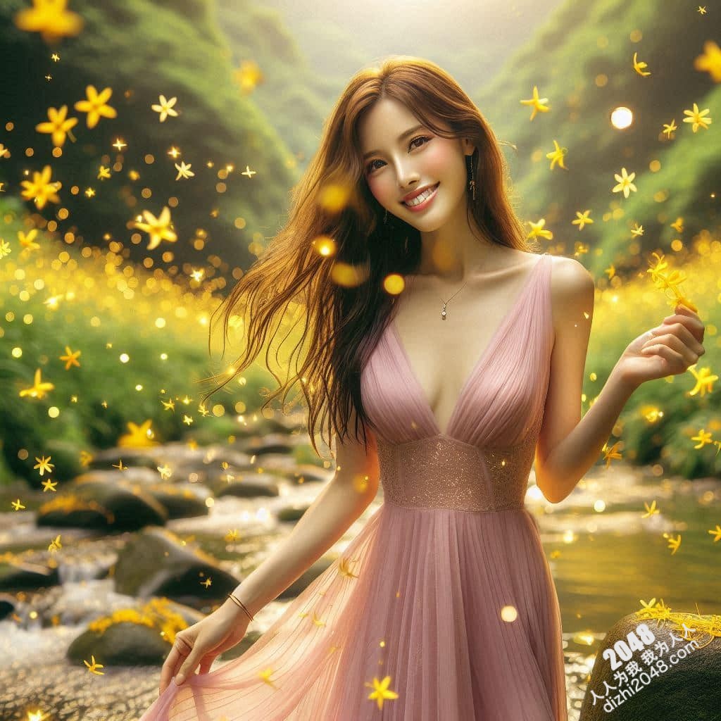 溪边仙子：绝美女子与萤火虫的夜间邂逅(21)