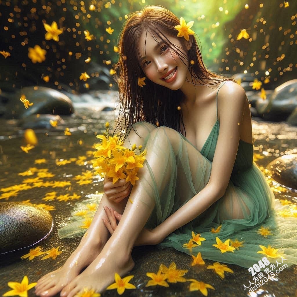 溪边仙子：绝美女子与萤火虫的夜间邂逅(22)