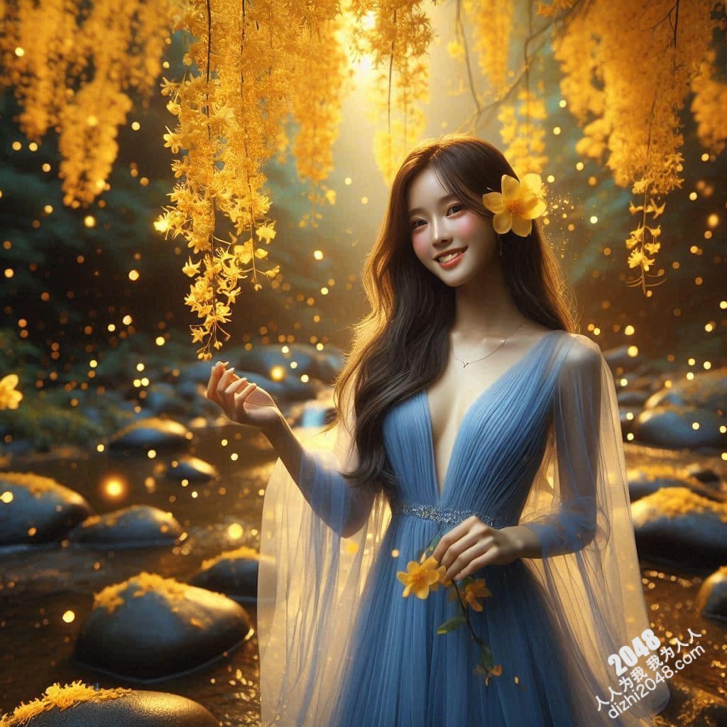 溪边仙子：绝美女子与萤火虫的夜间邂逅(24)