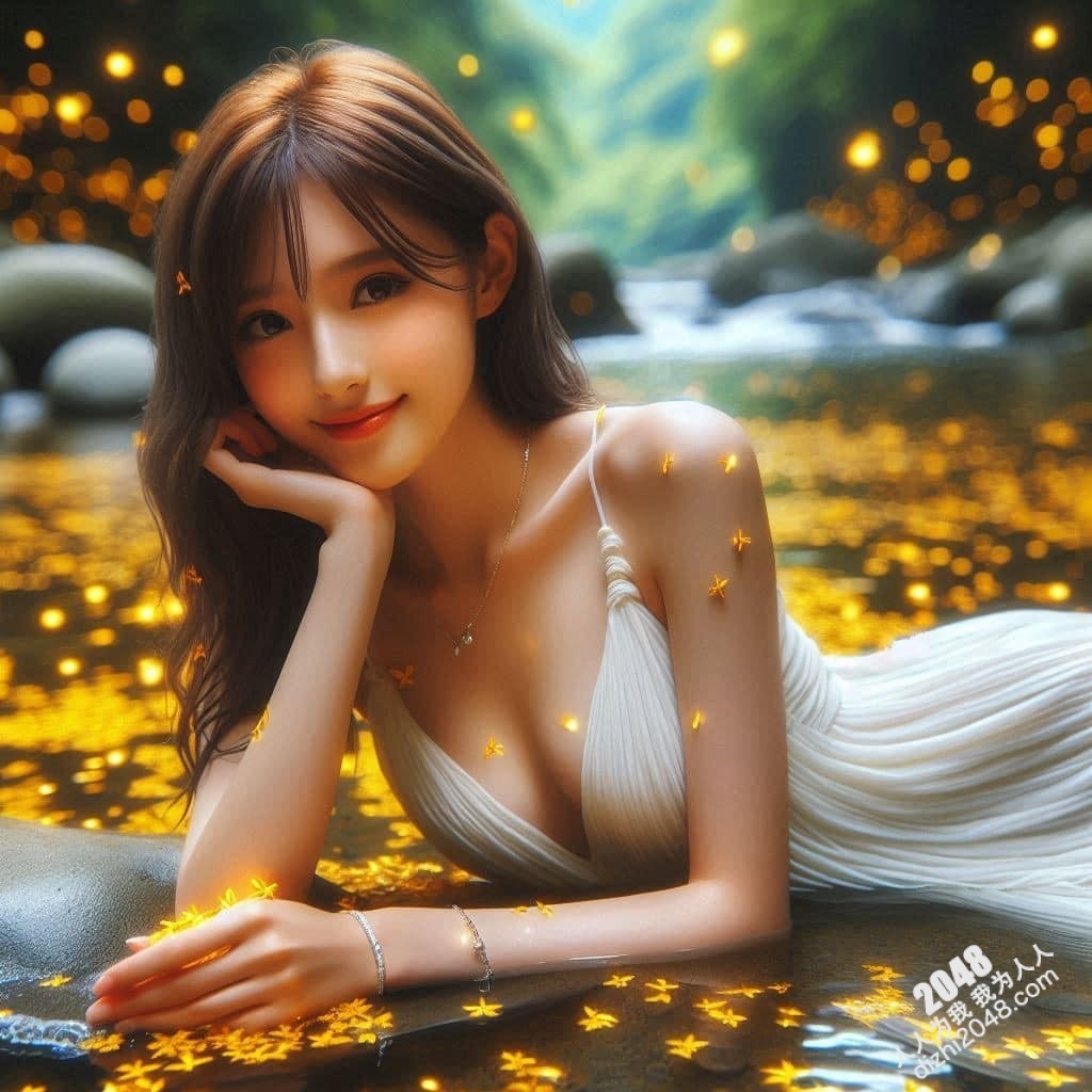 溪边仙子：绝美女子与萤火虫的夜间邂逅(29)