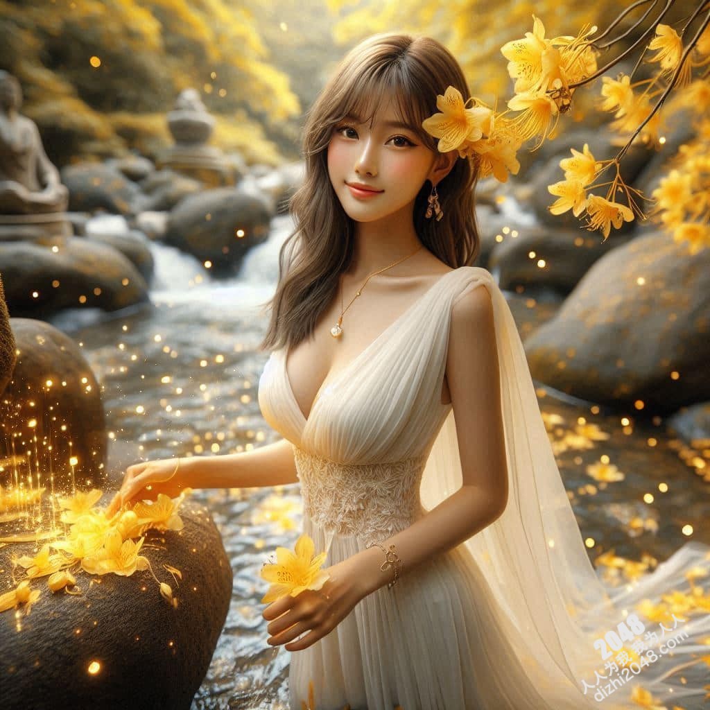 溪边仙子：绝美女子与萤火虫的夜间邂逅(32)