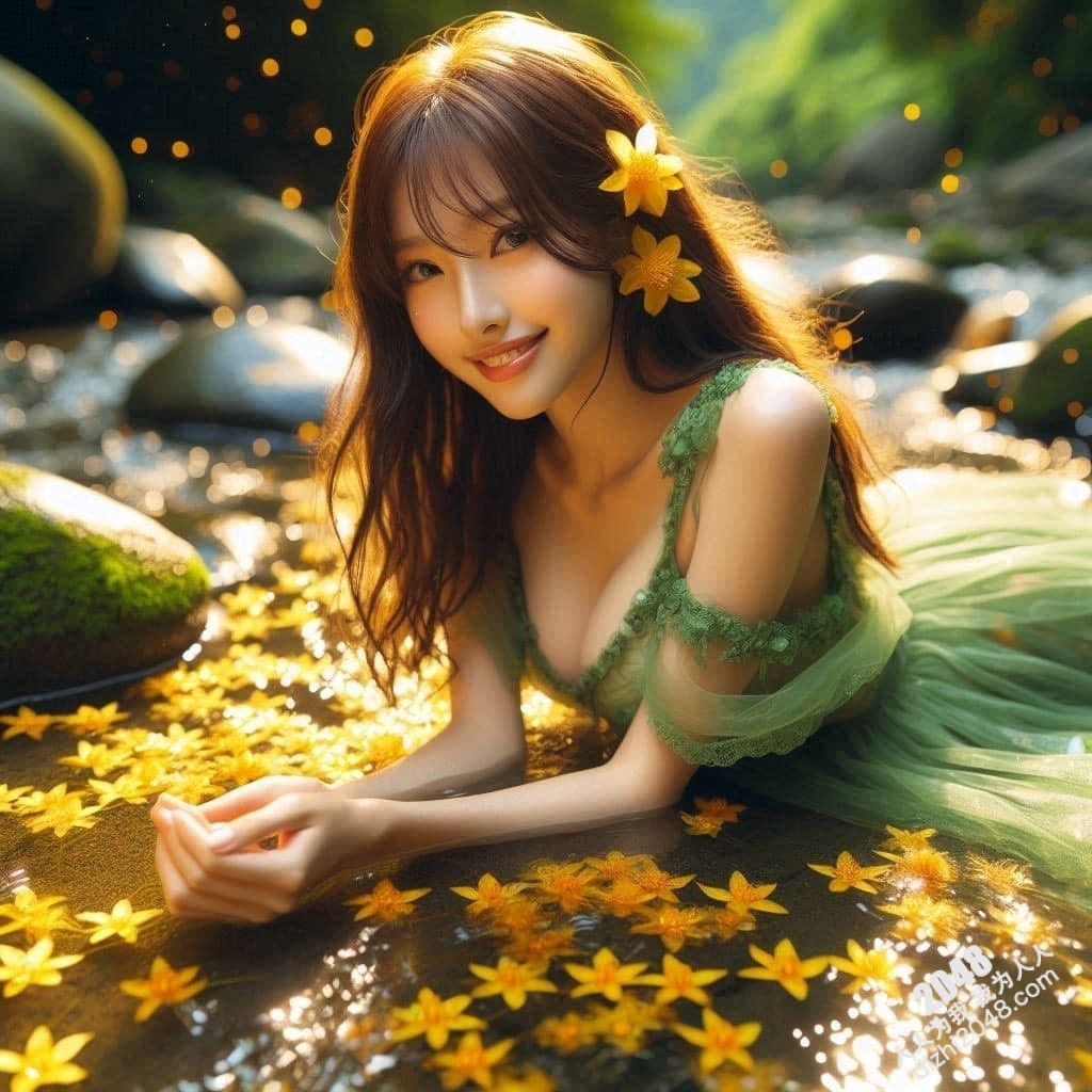 溪边仙子：绝美女子与萤火虫的夜间邂逅(35)