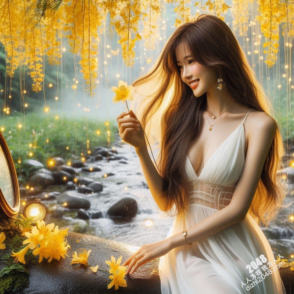 溪边仙子：绝美女子与萤火虫的夜间邂逅(37)