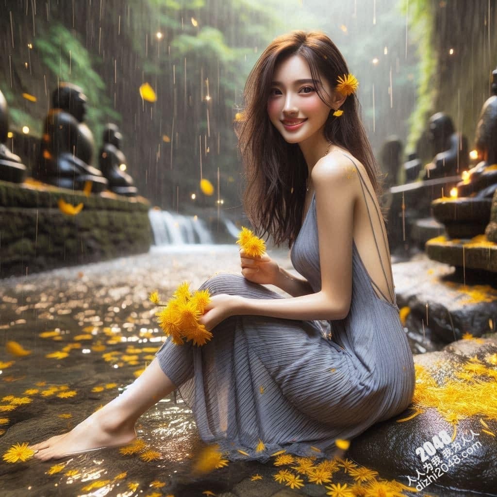 溪边仙子：绝美女子与萤火虫的夜间邂逅(38)