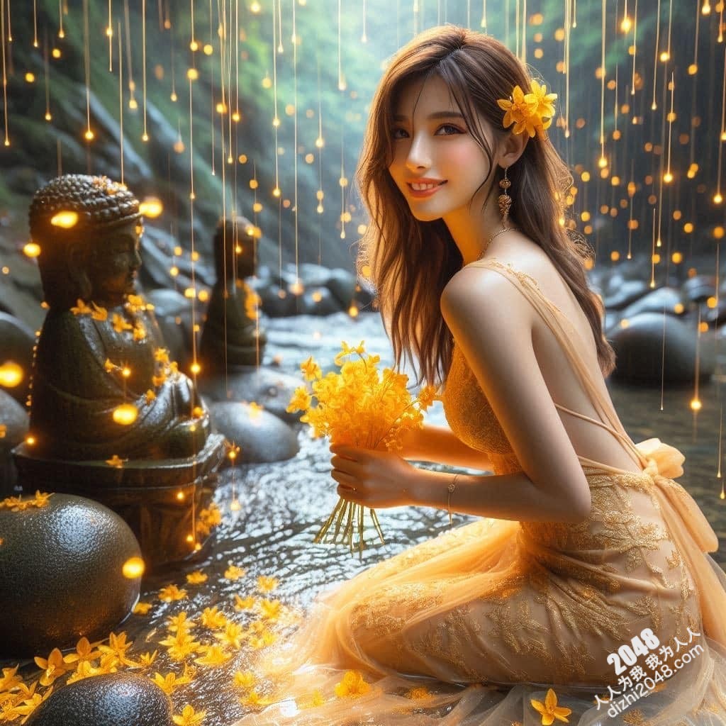 溪边仙子：绝美女子与萤火虫的夜间邂逅(40)