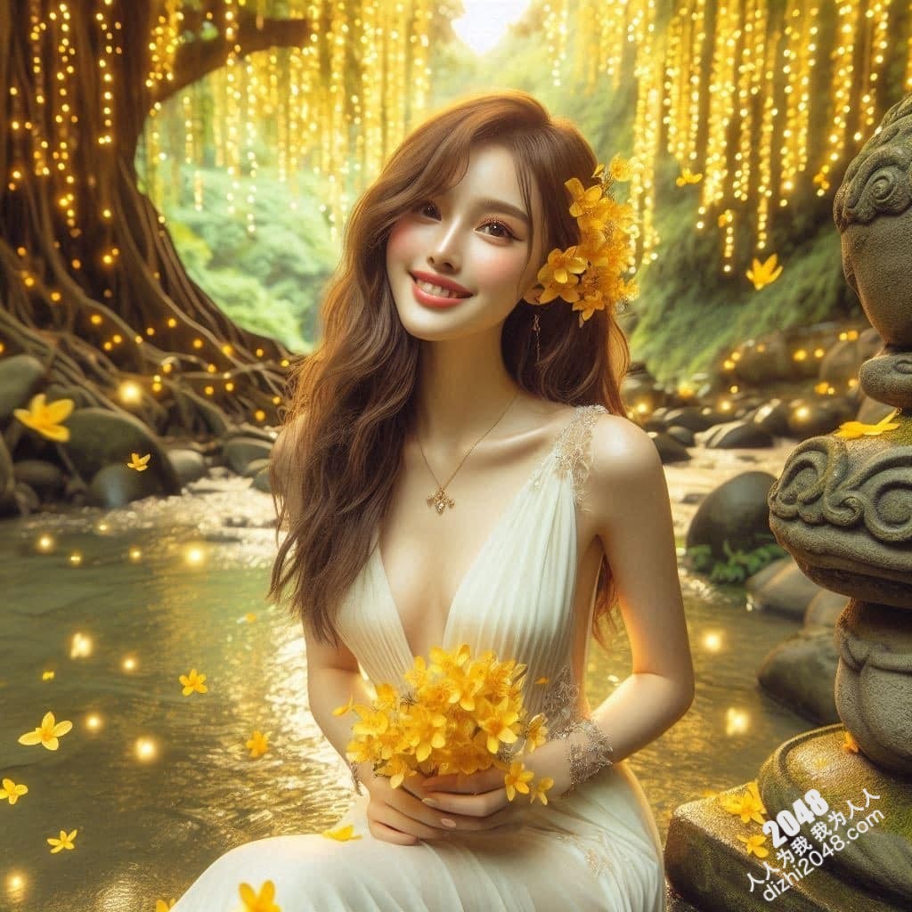 溪边仙子：绝美女子与萤火虫的夜间邂逅(46)