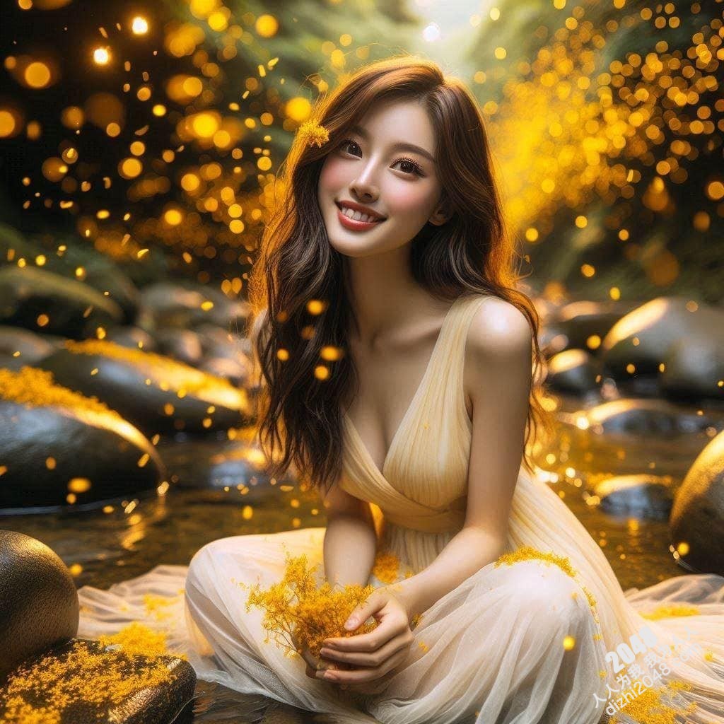 溪边仙子：绝美女子与萤火虫的夜间邂逅(49)