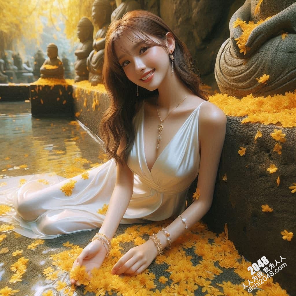 溪边仙子：绝美女子与萤火虫的夜间邂逅(50)