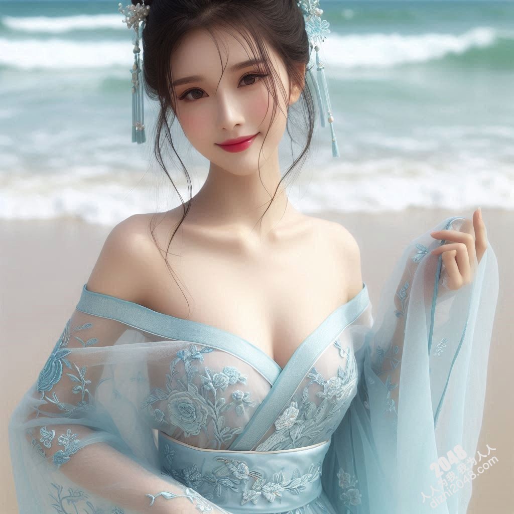 海边邂逅：宋朝佳人轻纱遮不住的曼妙春光(2)