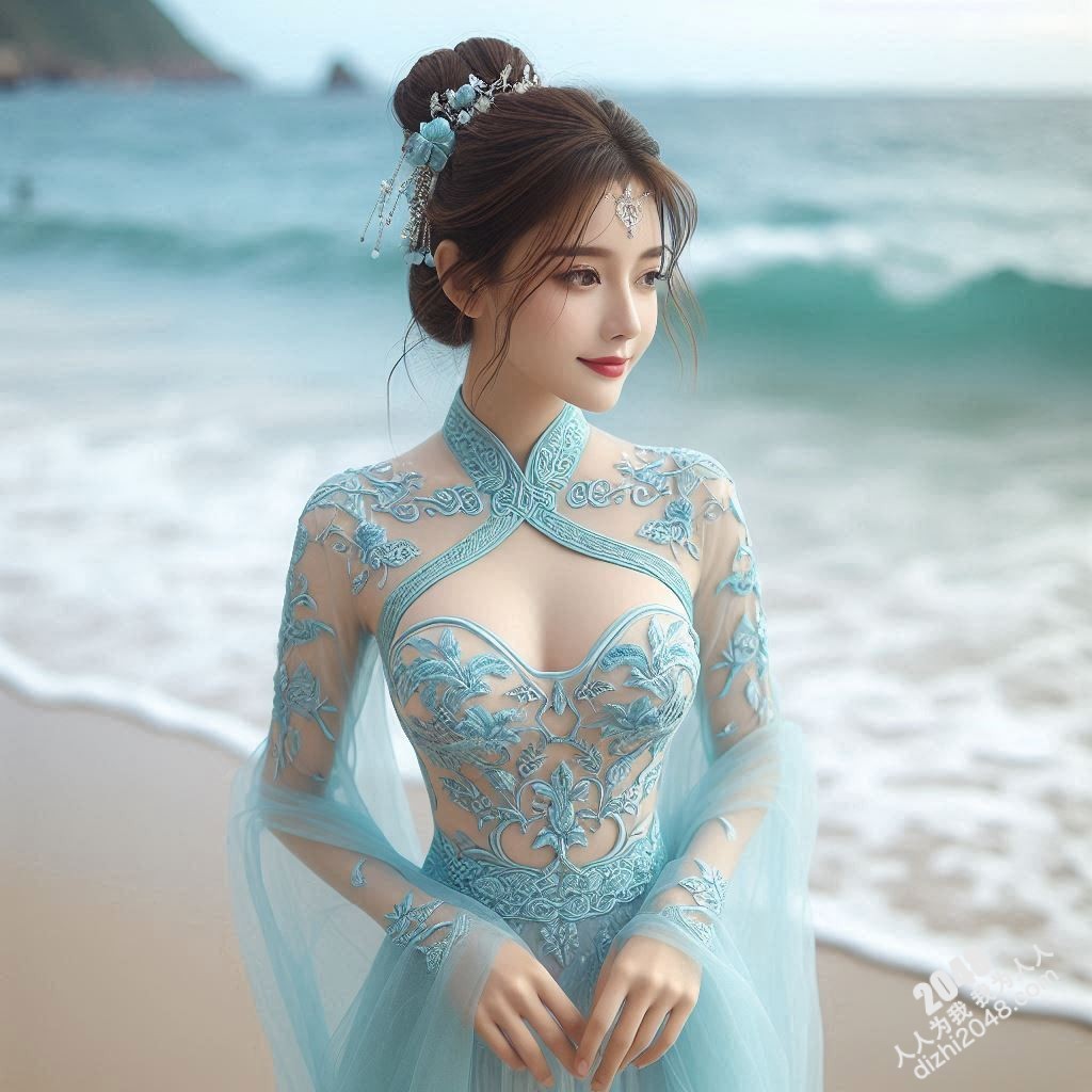 海边邂逅：宋朝佳人轻纱遮不住的曼妙春光(4)