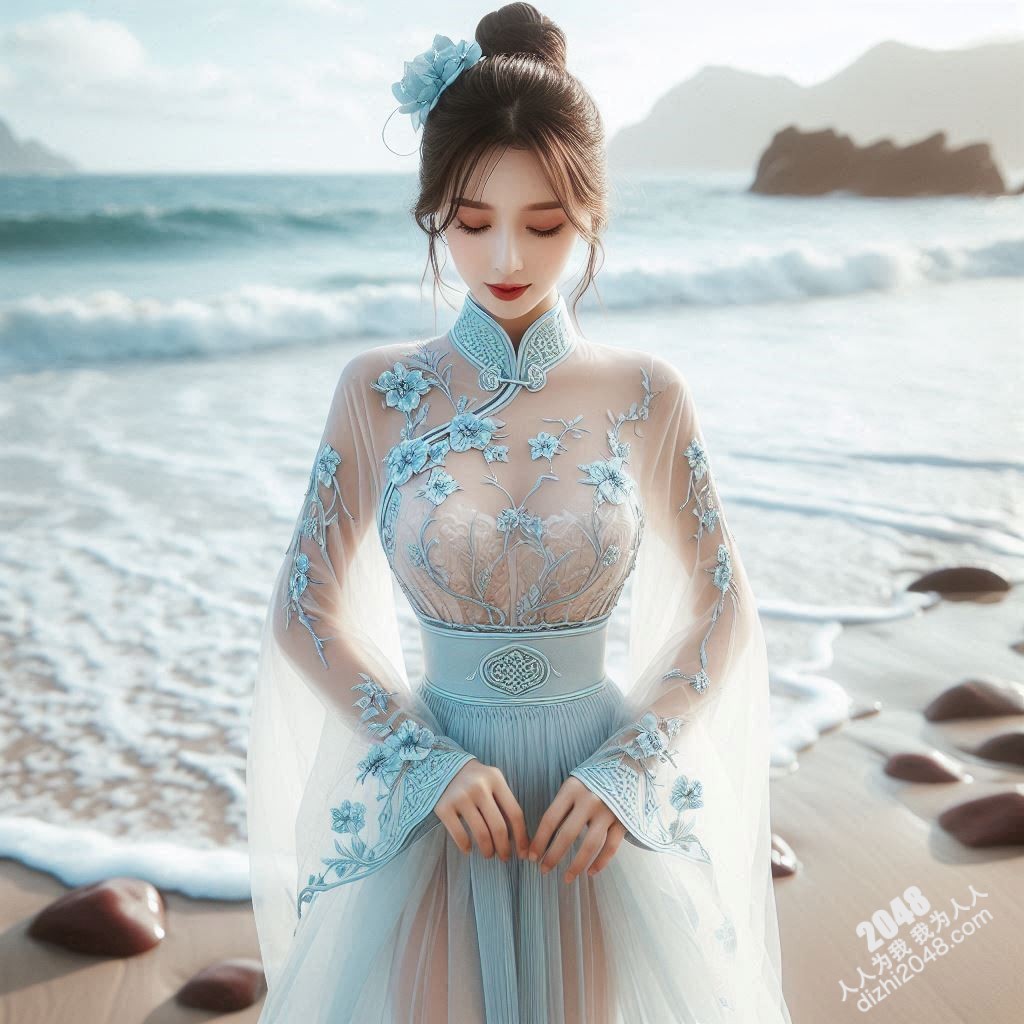 海边邂逅：宋朝佳人轻纱遮不住的曼妙春光(5)