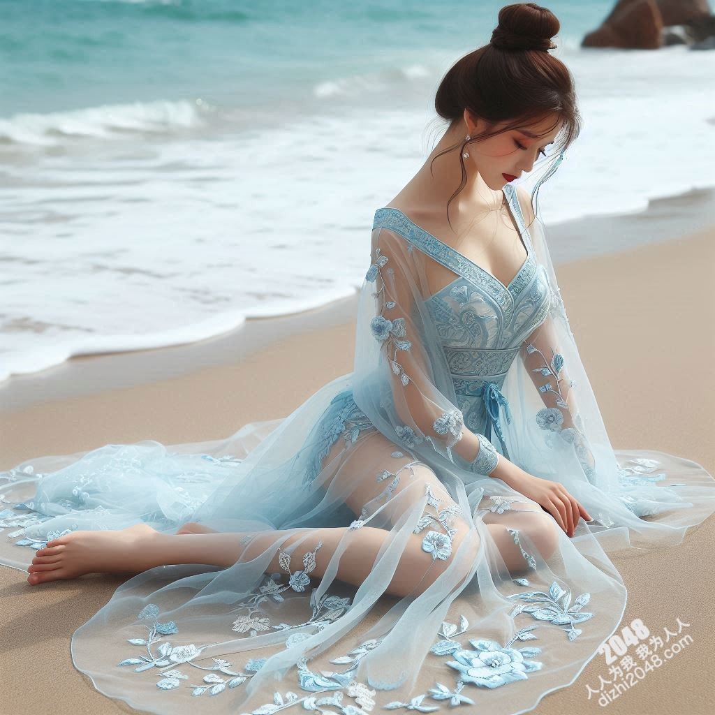 海边邂逅：宋朝佳人轻纱遮不住的曼妙春光(6)