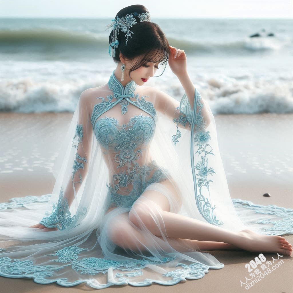海边邂逅：宋朝佳人轻纱遮不住的曼妙春光(7)